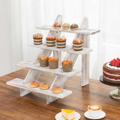 4-Tier Whitewashed Wood Display Riser - Mygiftss