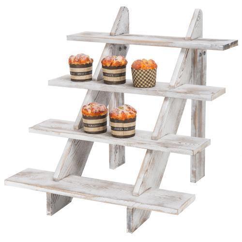 4-Tier Whitewashed Wood Display Riser - Mygiftss