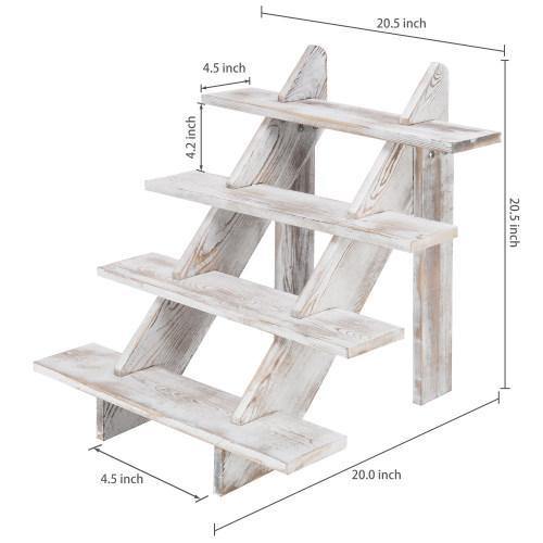 4-Tier Whitewashed Wood Display Riser - Mygiftss