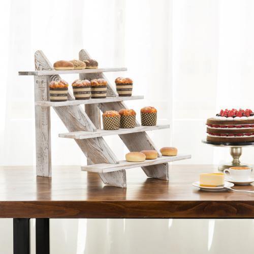 4-Tier Whitewashed Wood Display Riser - Mygiftss