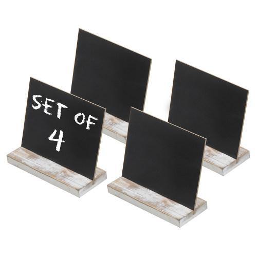 5 x 6 Inch Mini Tabletop Chalkboard Signs with Whitewashed Wood Base, Set of 4 - Mygiftss