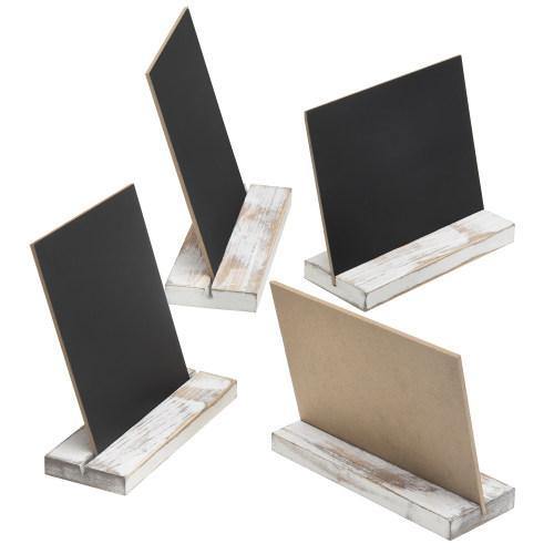 5 x 6 Inch Mini Tabletop Chalkboard Signs with Whitewashed Wood Base, Set of 4 - Mygiftss