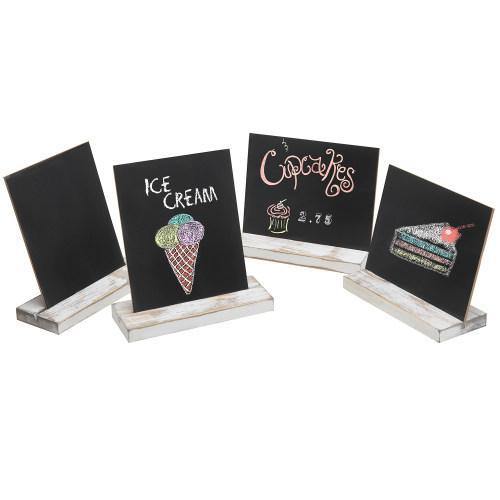 5 x 6 Inch Mini Tabletop Chalkboard Signs with Whitewashed Wood Base, Set of 4 - Mygiftss