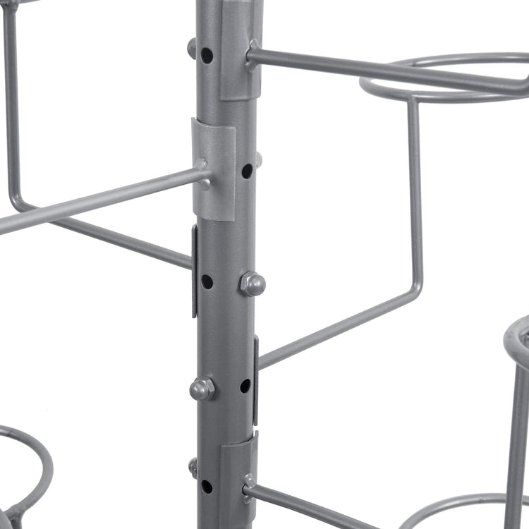 Silver Metal Freestanding Customizable Hat Stand, Wig Retail Display with 20 Circular Hooks-MyGift