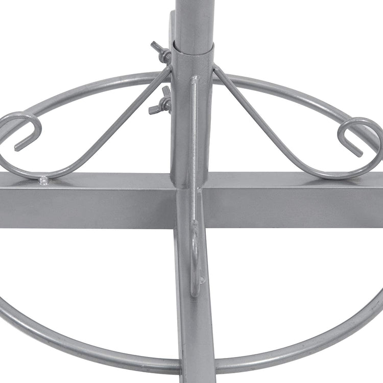 Silver Metal Freestanding Customizable Hat Stand, Wig Retail Display with 20 Circular Hooks-MyGift