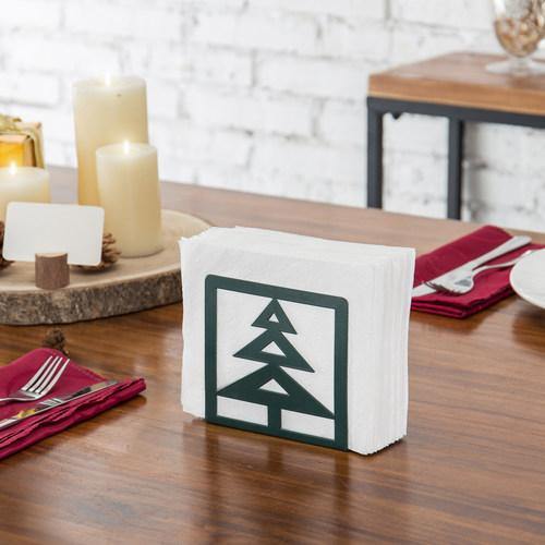 Christmas Tree-Design Metal Napkin Holder, Green - Mygiftss