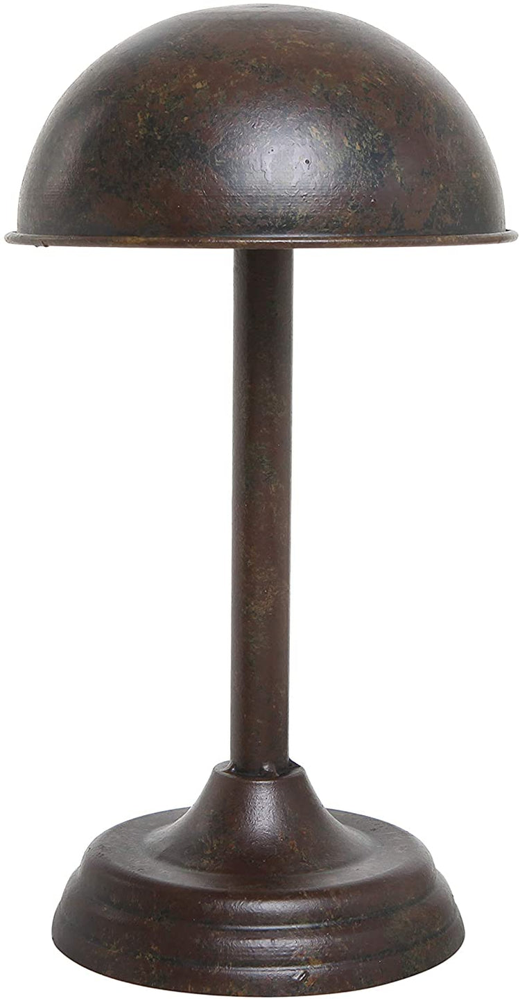 Dome Shaped Brown Metal Tabletop Hat Rack, Antique Wig Display Stand-MyGift