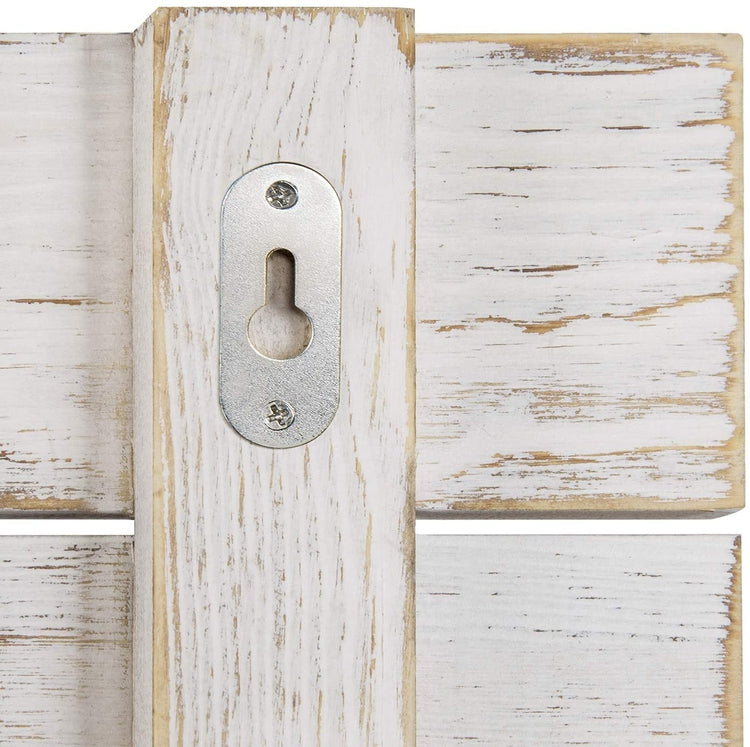 8-Hook But First Coffee Whitewashed Wood Mug Storage Rack, Wall Mounted Decorative Sign-MyGift