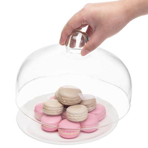 9-Inch Clear Glass Cloche Cake Cover with Knob Handle - Mygiftss