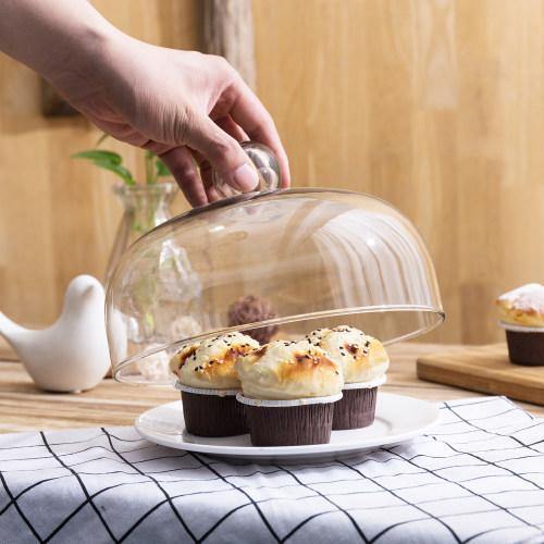 9-Inch Clear Glass Cloche Cake Cover with Knob Handle - Mygiftss