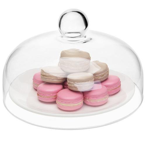 9-Inch Clear Glass Cloche Cake Cover with Knob Handle - Mygiftss