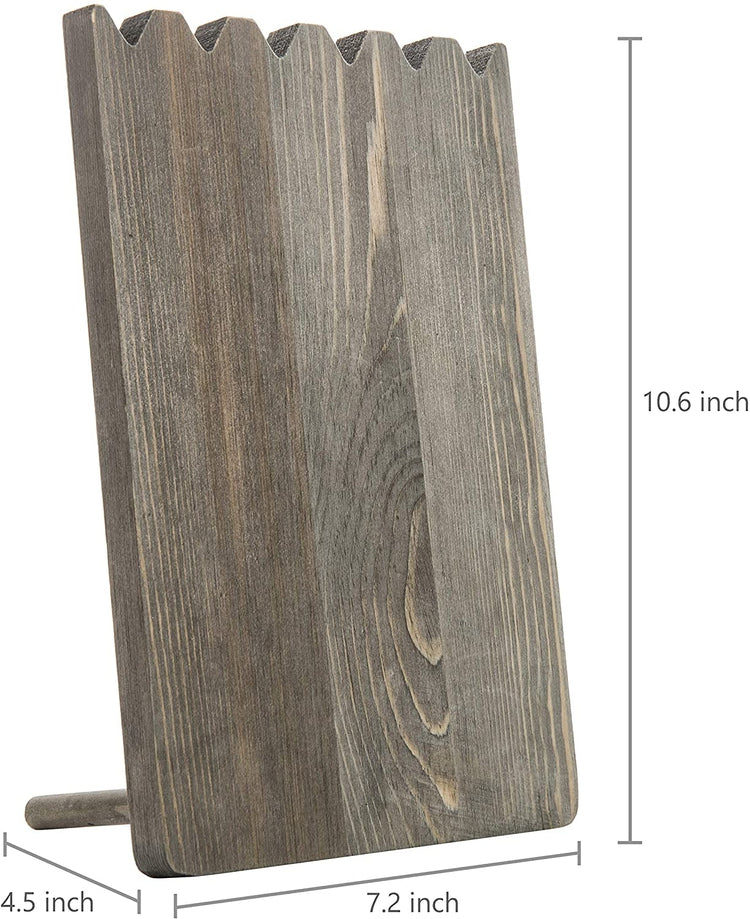 Set of 2 Barnwood Adjustable-Length Necklace Storage Rack, Jewelry Display Holder Stand-MyGift