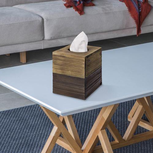 Dual-Tone Barn Wood Tissue Box Cover - Mygiftss