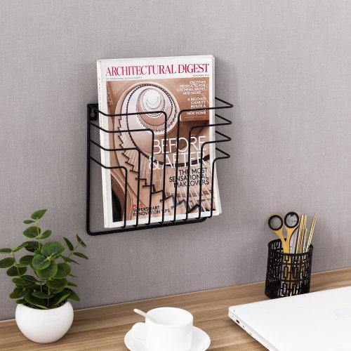 Black Metal Wire Magazine and File Rack - Mygiftss