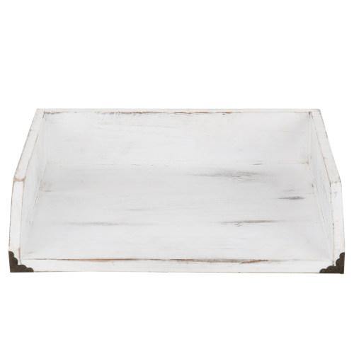 Vintage White Wood Stackable Document Tray - Mygiftss
