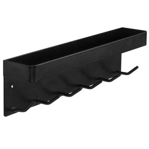 Wall-Mounted Black Metal Key Holder with Top Shelf - Mygiftss