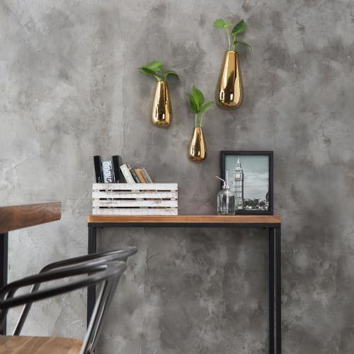 Metallic Gold-Tone Wall-Mounted Vases, Set of 3 - Mygiftss