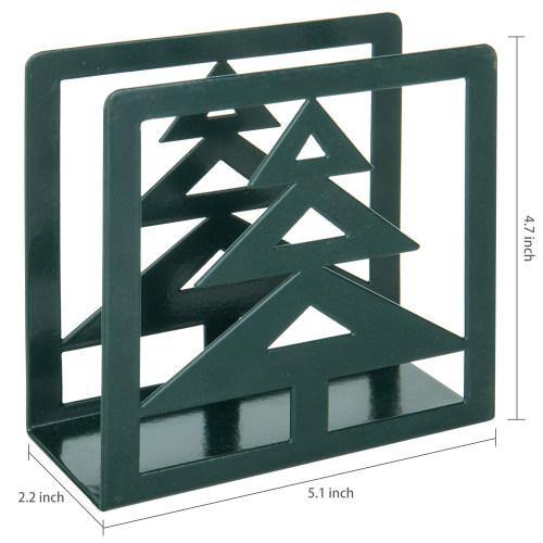 Christmas Tree-Design Metal Napkin Holder, Green - Mygiftss