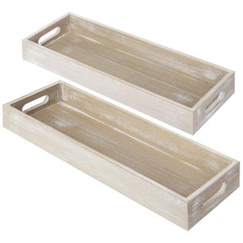 Wood Serving Trays with Handles, 16-Inch, Set of 2 - Mygiftss