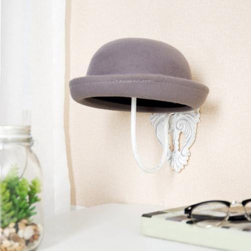 Wall-Mounted Vintage White Metal Hat & Wig Holders, Set of 2 - Mygiftss