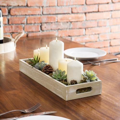 Wood Serving Trays with Handles, 16-Inch, Set of 2 - Mygiftss