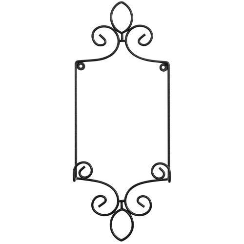 Vintage Plate Holder Rack with Black Metal Scrollwork - Mygiftss