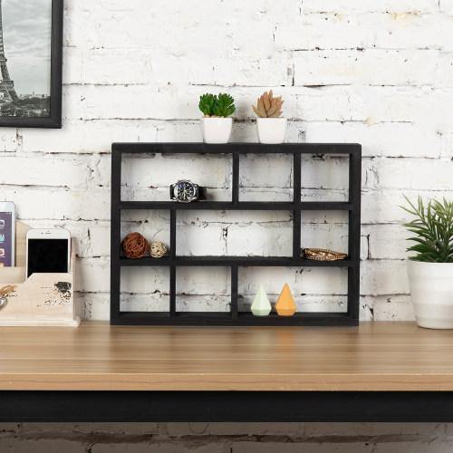 Black Wood Shadow Box Display Shelf - Mygiftss