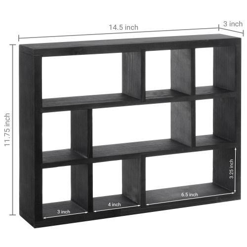 Black Wood Shadow Box Display Shelf - Mygiftss