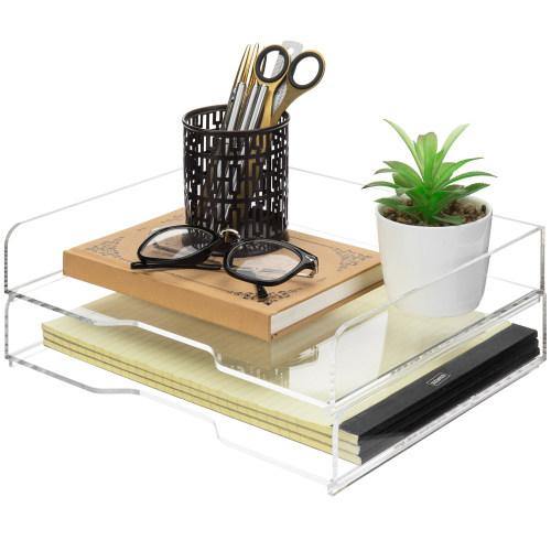 Clear Acrylic Stacking Desktop Document Trays, Set of 2 - Mygiftss