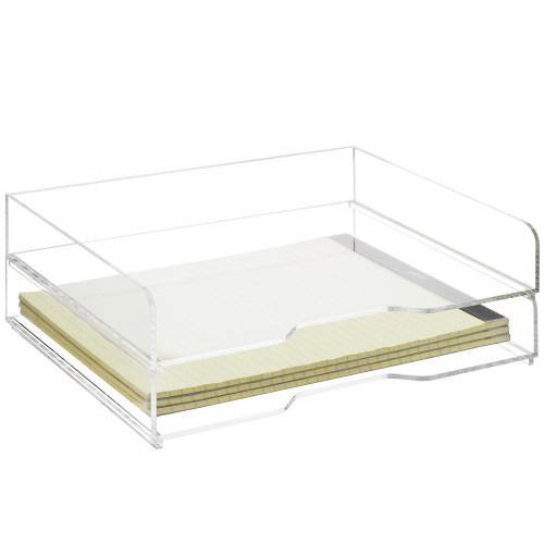 Clear Acrylic Stacking Desktop Document Trays, Set of 2 - Mygiftss