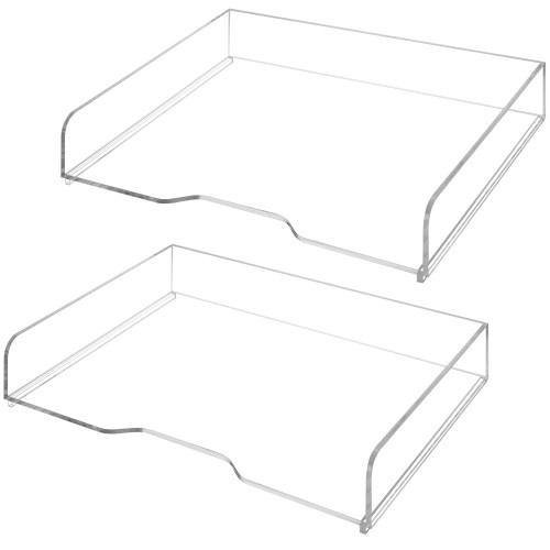 Clear Acrylic Stacking Desktop Document Trays, Set of 2 - Mygiftss