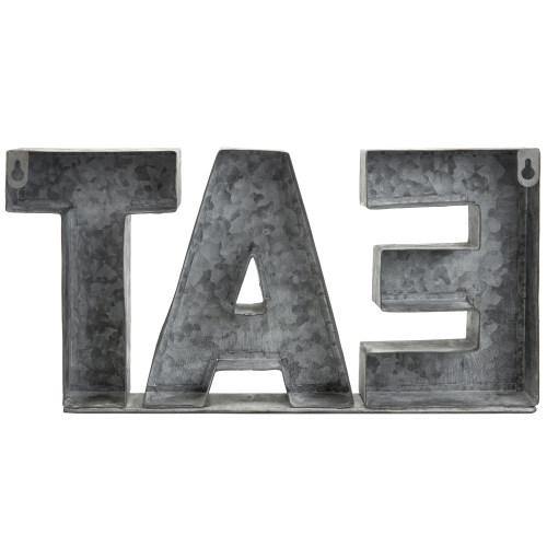Galvanized Silver Metal Cutout Letters Sign EAT - Mygiftss