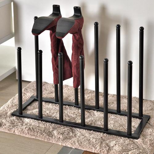 Modern Black Metal 6-Pair Boot Rack - Mygiftss