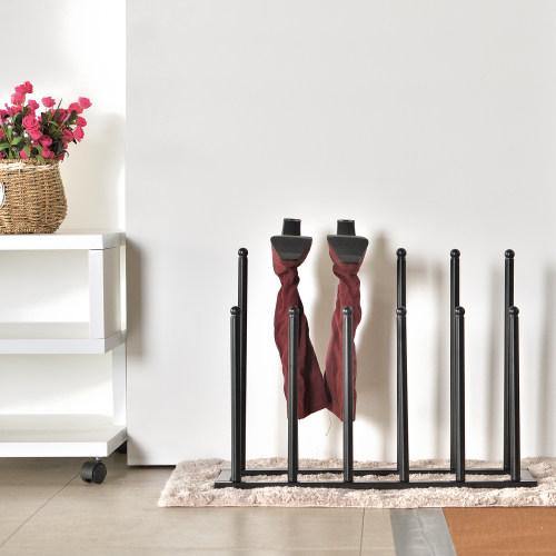 Modern Black Metal 6-Pair Boot Rack - Mygiftss