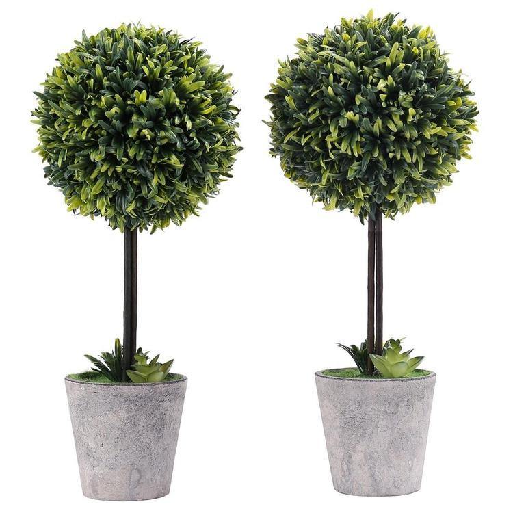 Artificial Boxwood Topiary Tree, Set of 2 - Mygiftss
