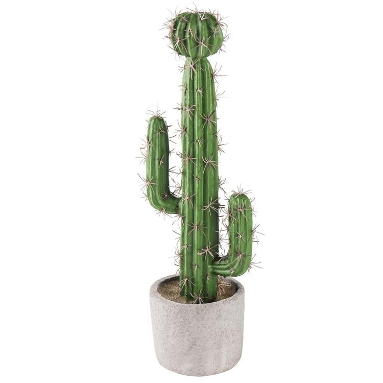 13-inch Artificial Saguaro Cactus in Cement Planter Pot - Mygiftss Enterprise LLC