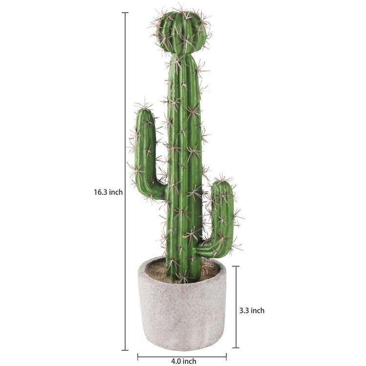 13-inch Artificial Saguaro Cactus in Cement Planter Pot - Mygiftss Enterprise LLC