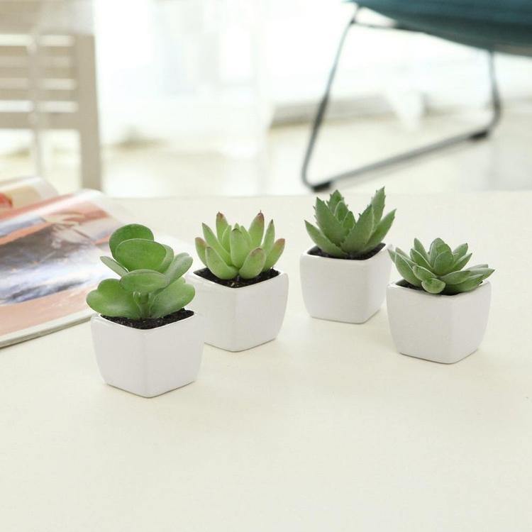 Artificial Square Succulent Planter, Set of 4 - Mygiftss