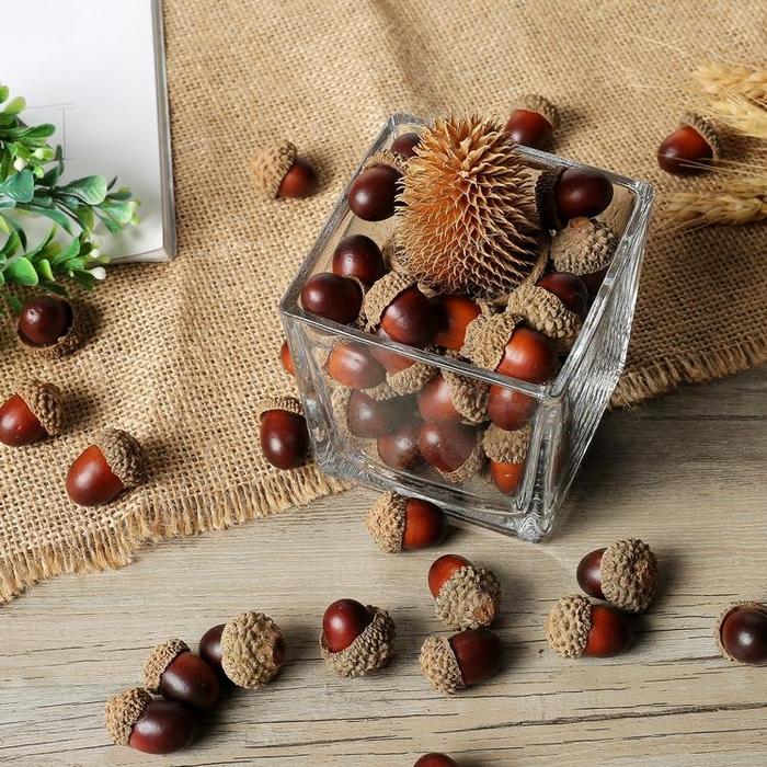 Assorted Artificial Acorn Caps, Autumn Vase Filler Decorations. 100 pieces