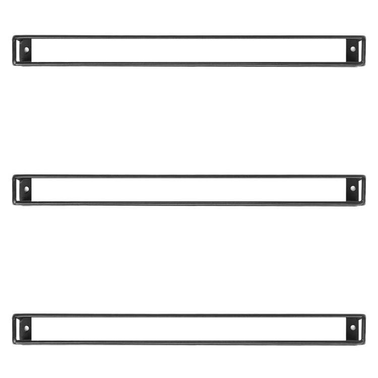 Black Metal Wall-Mounted Nail Polish & Essential Oils Shelves, Set of 3 - Mygiftss