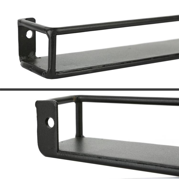 Black Metal Wall-Mounted Nail Polish & Essential Oils Shelves, Set of 3 - Mygiftss