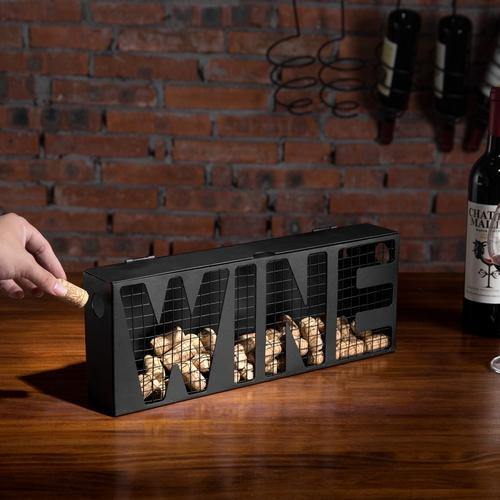 Black Metal Wine Cork Storage Holder - Mygiftss