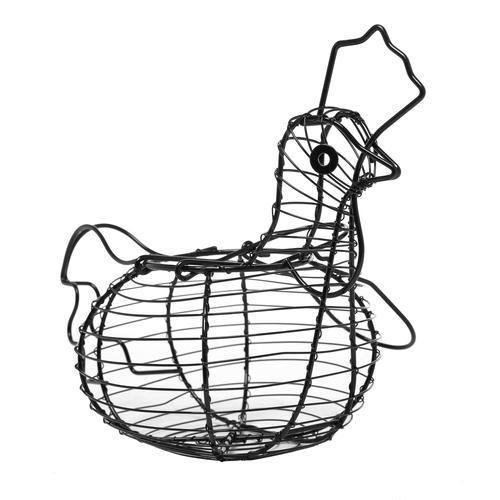 Black Metal Wire Chicken Egg Basket/Decorative Kitchen Baskets - Mygiftss