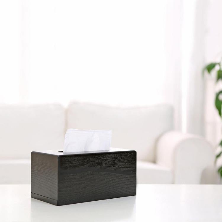 Black Wood Tissue Box Cover - Mygiftss