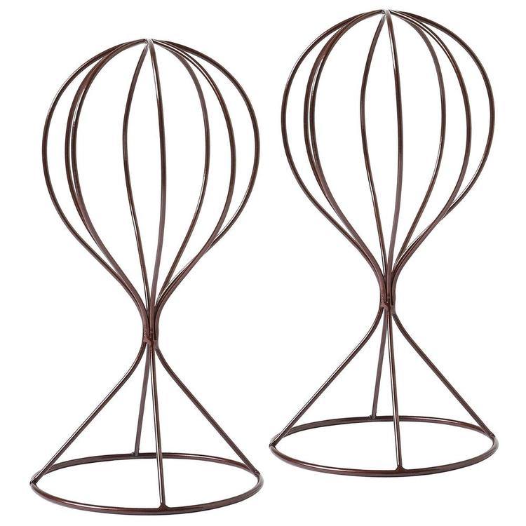 Brown Metal Wire Hat Display Stands, Set of 2 - Mygiftss