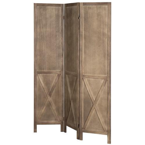 Burnt Wood Barn Door Style Room Divider - Mygiftss