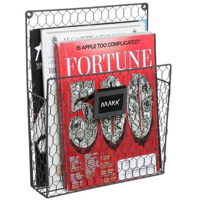 Chicken Wire Baskets w/ Chalkboard Label, Gray, Set of 2 - Mygiftss