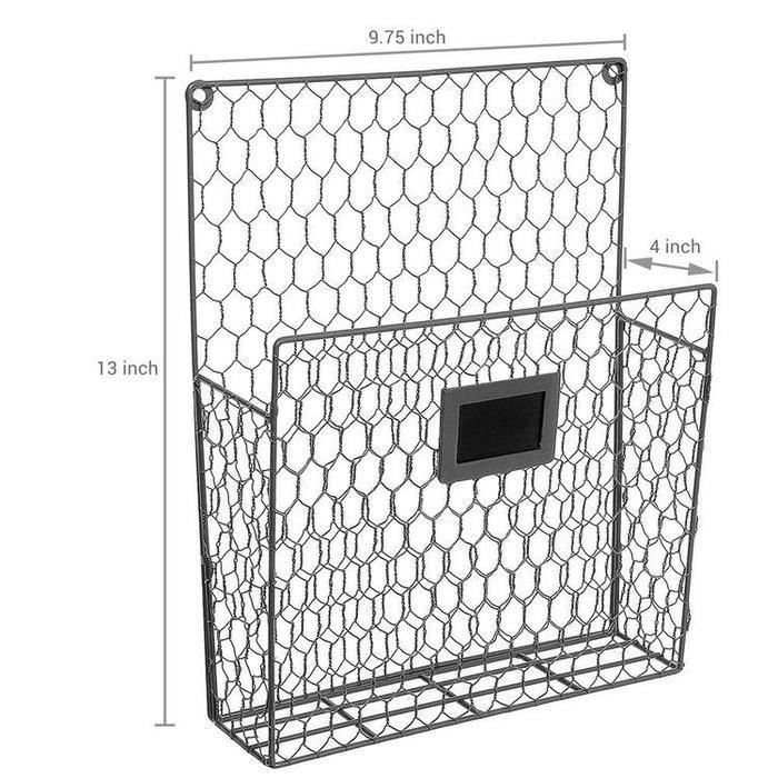 Chicken Wire Baskets w/ Chalkboard Label, Gray, Set of 2 - Mygiftss