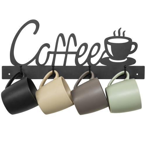 Coffee Cup Design Wall Mounted Mug Rack - Mygiftss