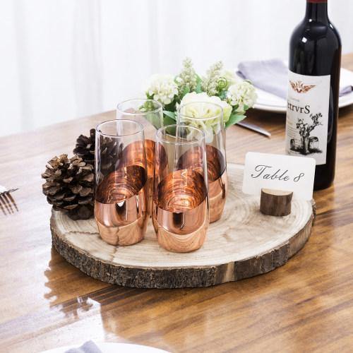 Copper Stemless Champagne Flute Glasses, Set of 4 - Mygiftss